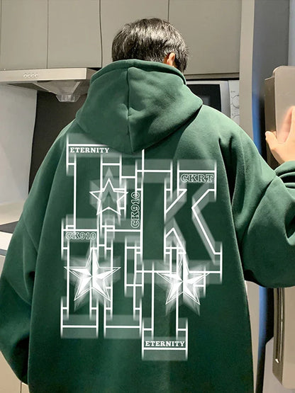 Automne polaire surdimensionné sweats à capuche pour hommes Hip Hop lettre imprimé sweats à capuche 2025 nouveau Y2K Streetwear pull à capuche