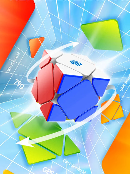 GAN Skewb Cube de vitesse magnétique M sans autocollant skewb gan Speedcube 32 aimants Version améliorée Cube magique professionnel Puzzle jouets