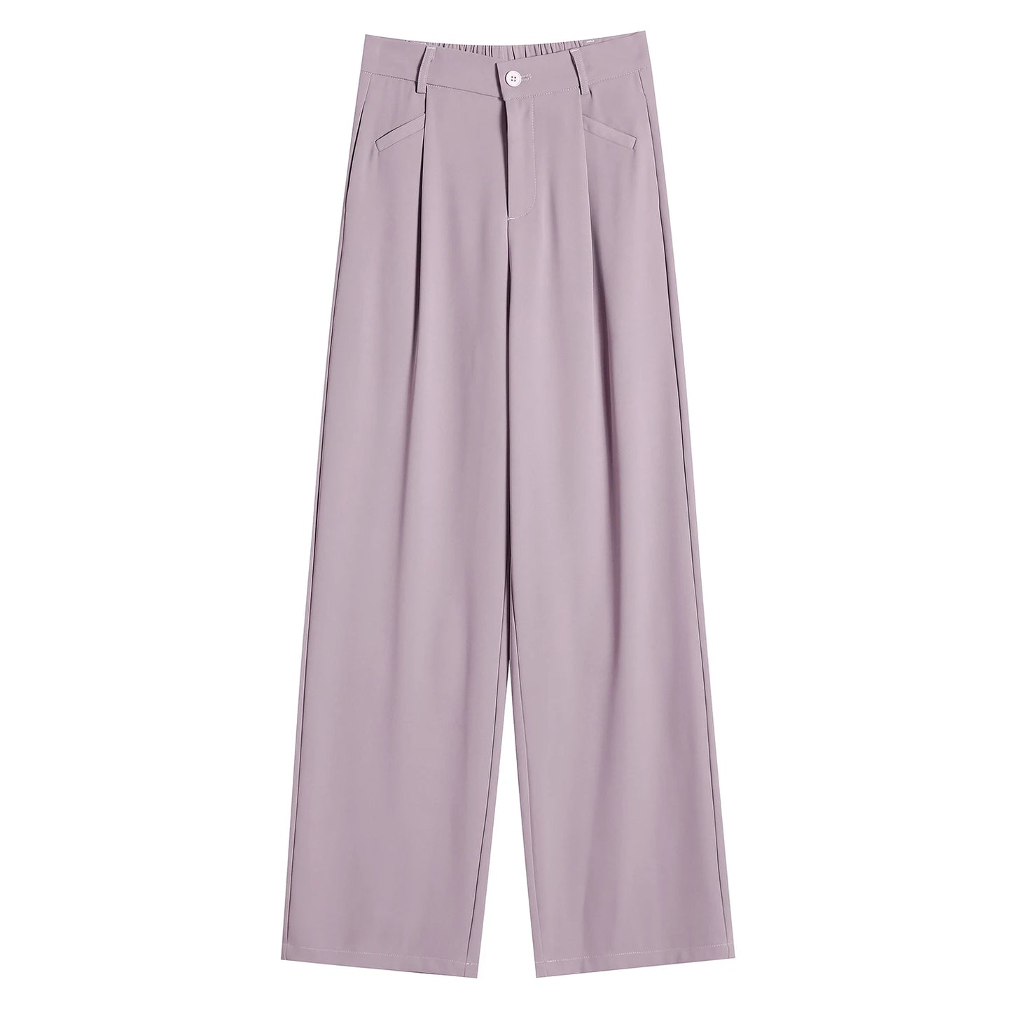 Pantalon de costume violet à jambes larges pour femmes, taille haute, ample, droit, décontracté, Slim Fit, nouvelle collection printemps été 2025