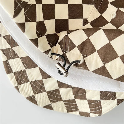 Casquette de baseball à bords souples pour enfants, chapeau de protection solaire pour bébé, ombrage, damier, mode, garçon, fille, 9832A