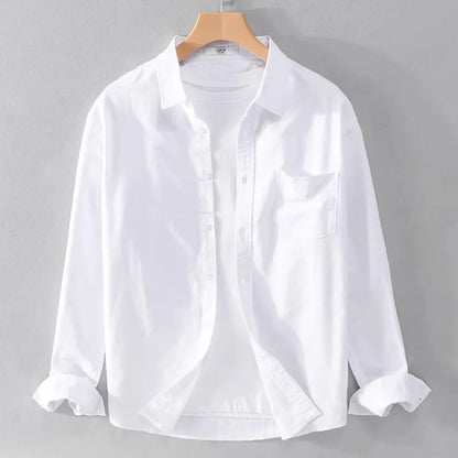 Ox Cloth irt hommes décontracté Long Sve couleur Pure été Busin décontracté polyvalent coupe ample jeunesse tendance anti-déversement