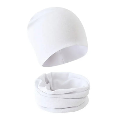 1-14Y automne hiver couleur unie doux chaud activités de plein air casquette écharpe pour filles et garçons infantile chapeaux ensemble enfants bonnets casquette