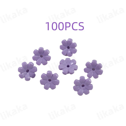 100 pièces MOC blocs de construction de fleurs colorées bricolage belles jardins briques jouets ville arbre maison scène plantes accessoires pour les filles