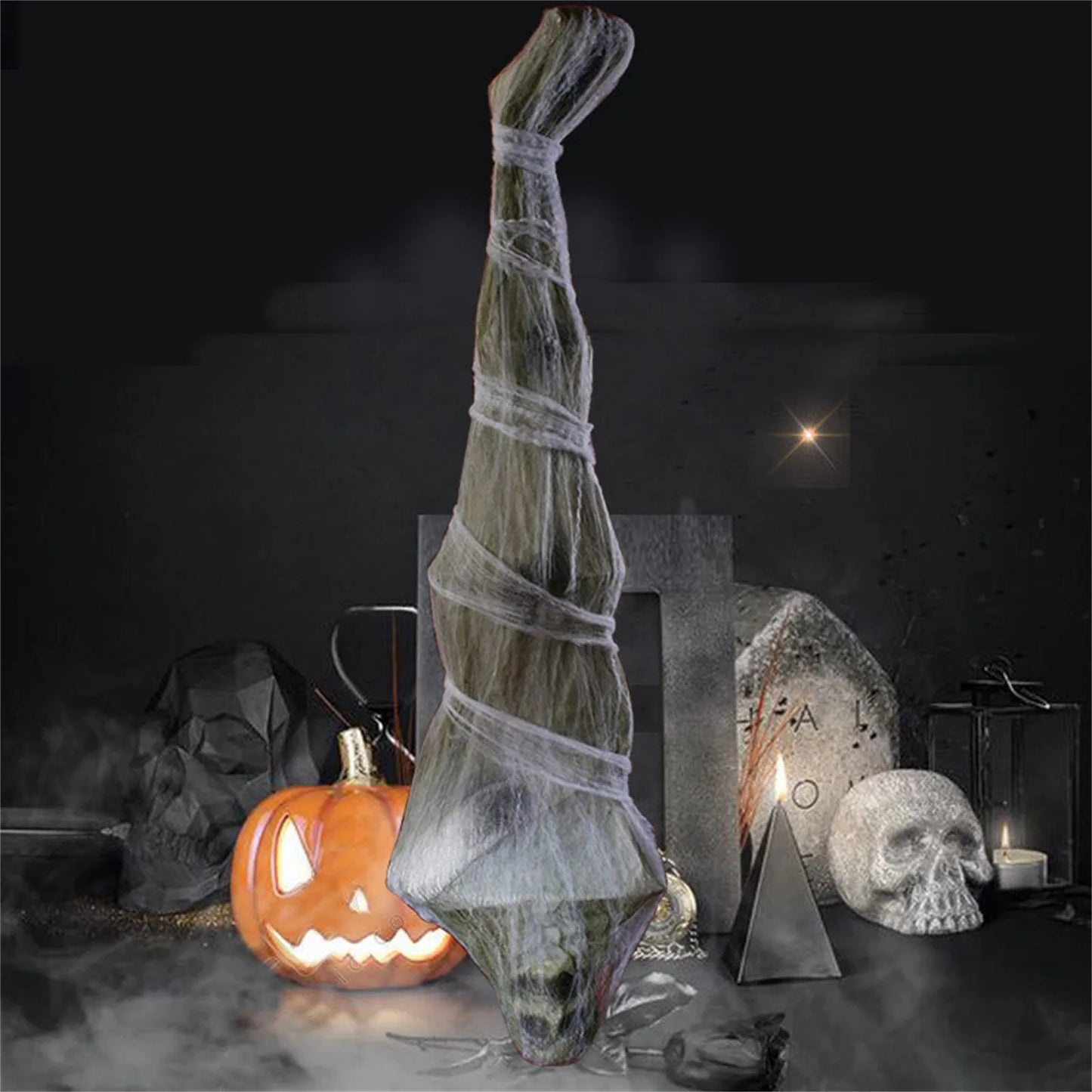 Cocons Effrayant à l'Envers, Fantôme, Décoration de ixd'Halloween, Accessoires d'Ornement pour la Maison, Taille Réelle, 72 Pouces, Nouveau