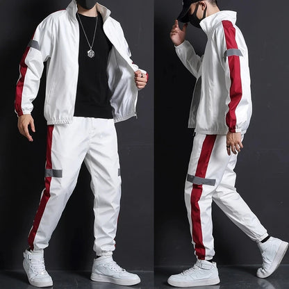 Survêtement à capuche décontracté pour hommes, vestes et pantalons sportifs, ensembles 2 pièces, Hip Hop, course à pied, sports trempés, 5XL, printemps, nouveau