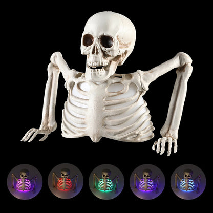 Décorations d'halloween, crâne scintillant, squelette, tête humaine, maison hantée, cour extérieure, accessoires d'horreur, fournitures de maison effrayantes pour vacances