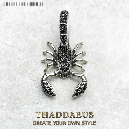 Pendentif Scorpion noir, flambant neuf, bijoux à la mode européenne, accessoires en argent Sterling 925, cadeau pour femmes et hommes rebelle