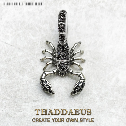 Pendentif Scorpion noir, flambant neuf, bijoux à la mode européenne, accessoires en argent Sterling 925, cadeau pour femmes et hommes rebelle