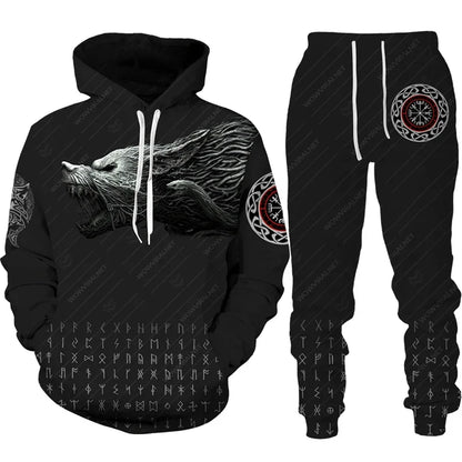 Ensemble sweat à capuche pour hommes, imprimé en 3D, survêtement/pantalon, pull à manches longues, Punk, vêtements de sport décontractés, surdimensionnés, de haute qualité, automne hiver