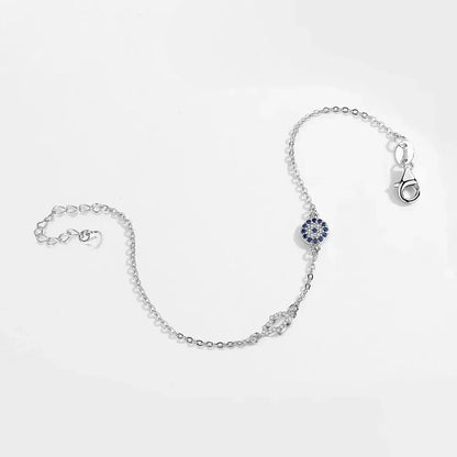 Kaletine-Bracelet à breloques Hamsa Evil Eye pour femme, argent regardé 925, bracelets JOLink CZ bleus, bijoux turcs, bonne chance