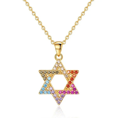 Collier en argent Sterling 925 pour hommes et femmes, étoile de David juive Magen, israël, Judaica, bijoux hébraïques, pendentifs Hanukkah, couleur or