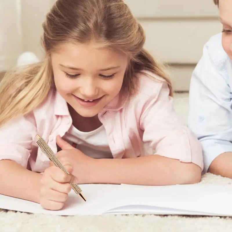 Stylo à bille rétractable avec biscuits nacré,