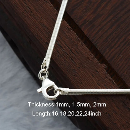 Collier ras du cou élégant et Simple pour femmes, bijoux en argent Sterling 925 pur, 16, 18, 20, 22, 24 pouces