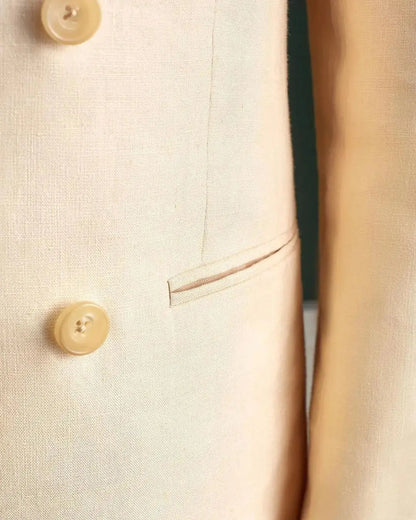Blazer formel pour hommes, manteau blanc crème, smokings de mariage ajustés, costumes de loisirs, 1 pièce personnalisés
