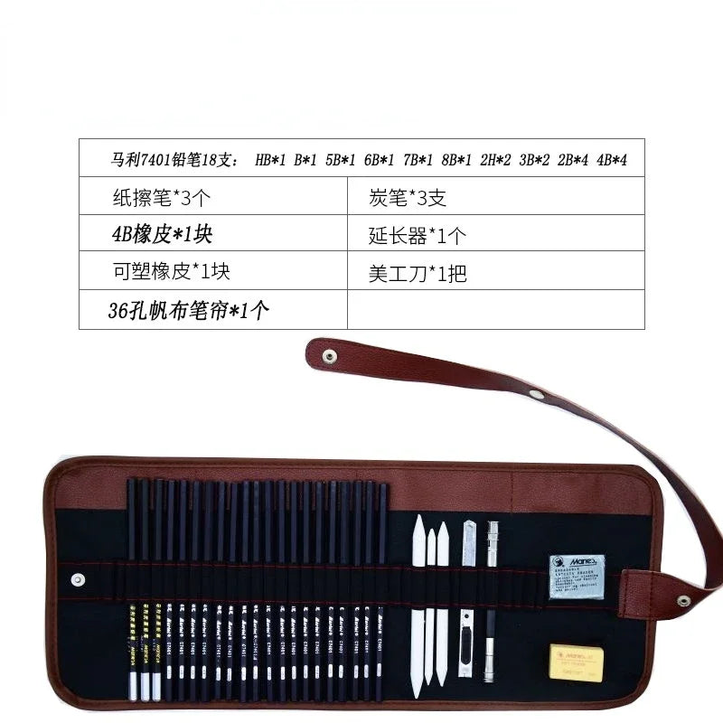 Ensemble de crayons de croquis pour débutants, 29 pièces, Kit professionnel, matériau imperméable, vêtements durables, fournitures scolaires