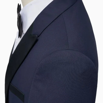 Ensemble 3 pièces pour hommes pour mariage, blazers élégants, col nœud, veste de luxe, pantalon, manteau formel, robe moulante, haute qualité