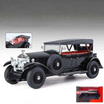 1:24 Rolls Royce Phantom I 1925 De Luxe Voiture Alliage Métal Moulés sous Pression Modèle De Voiture Son Et Lumière Décoration de La Maison Ornements Classique Rétro