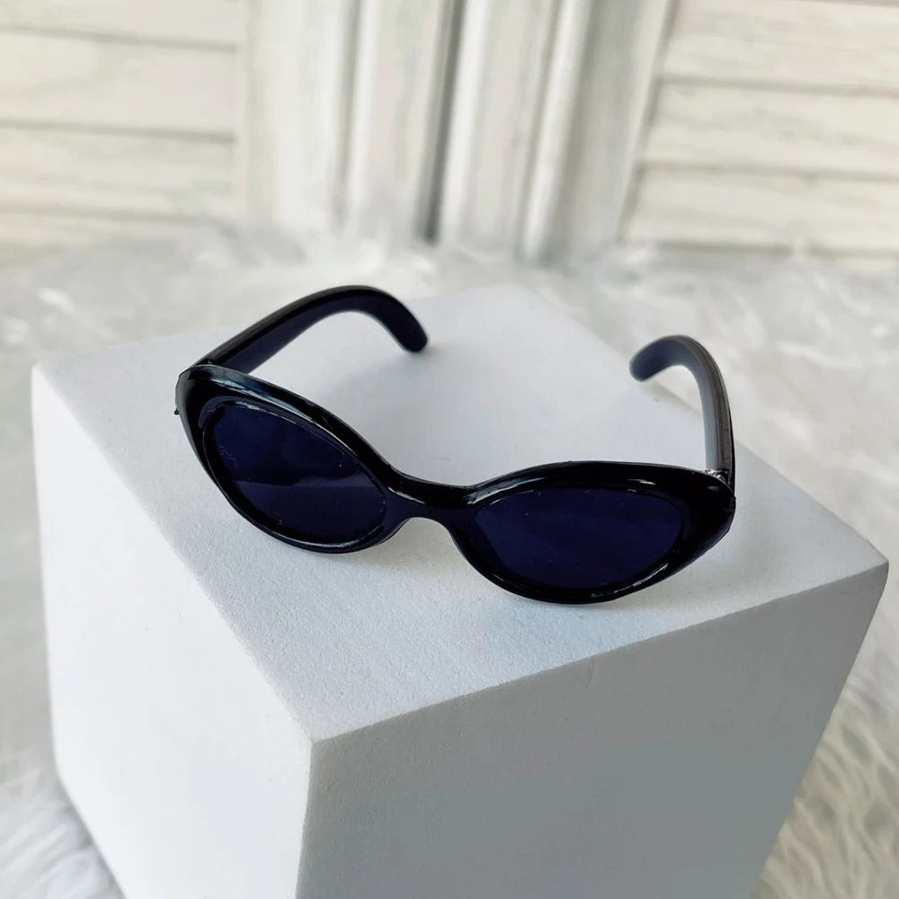 Lunettes de soleil ovales pour poupées en peluche Labubu Kpop idole, accessoires de poupée en plastique à la mode, lunettes mignonnes de décoration