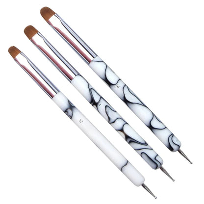 Kolinsky Sable – pinceaux français à double tête, stylo à points pour ongles