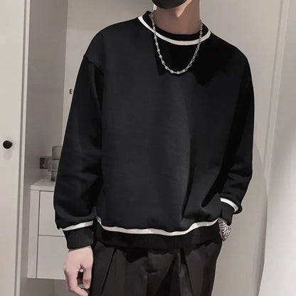 ChimMen's Round Neck Casual Oversize Long Sletransved Pull pour hommes, Abonnés, Édition coréenne, Printemps, Automne, Nouveau, 2024