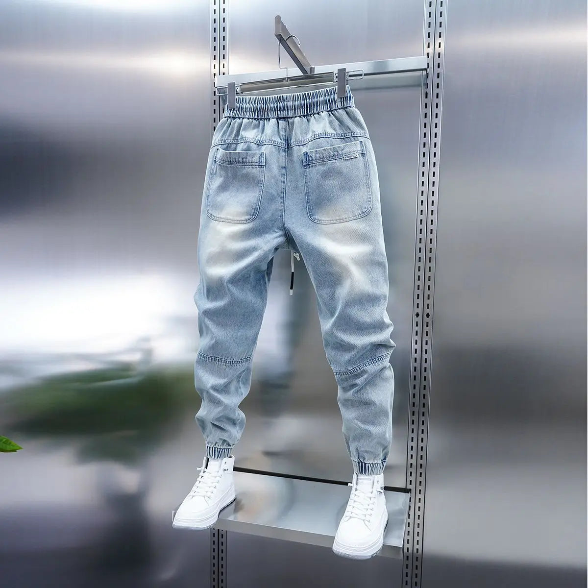 Jean sarouel à la mode pour hommes, pantalon fin décontracté d'extérieur, marque de luxe, printemps et été