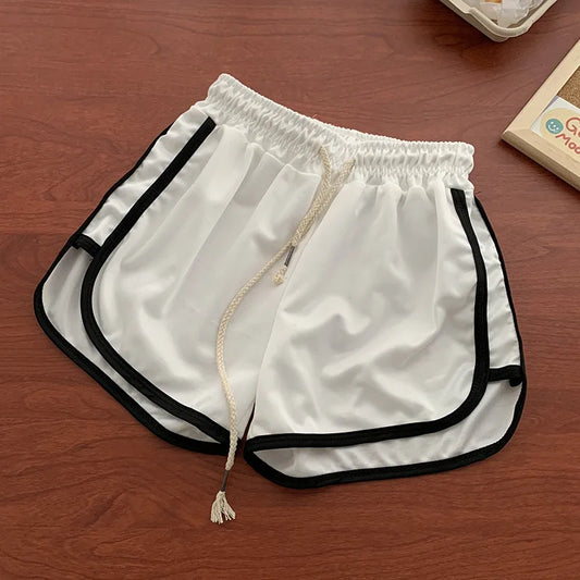 Short de yoga pour femmes, vêtements d'extérieur d'été, taille moyenne, pantalon droit ample, élégant, fin, respirant, jambes larges, pantalon court de gymnastique