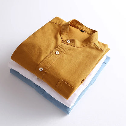 Chemises à manches longues pour hommes, style chinois, 100% coton, streetwear décontracté, médicaments, vêtements à la mode