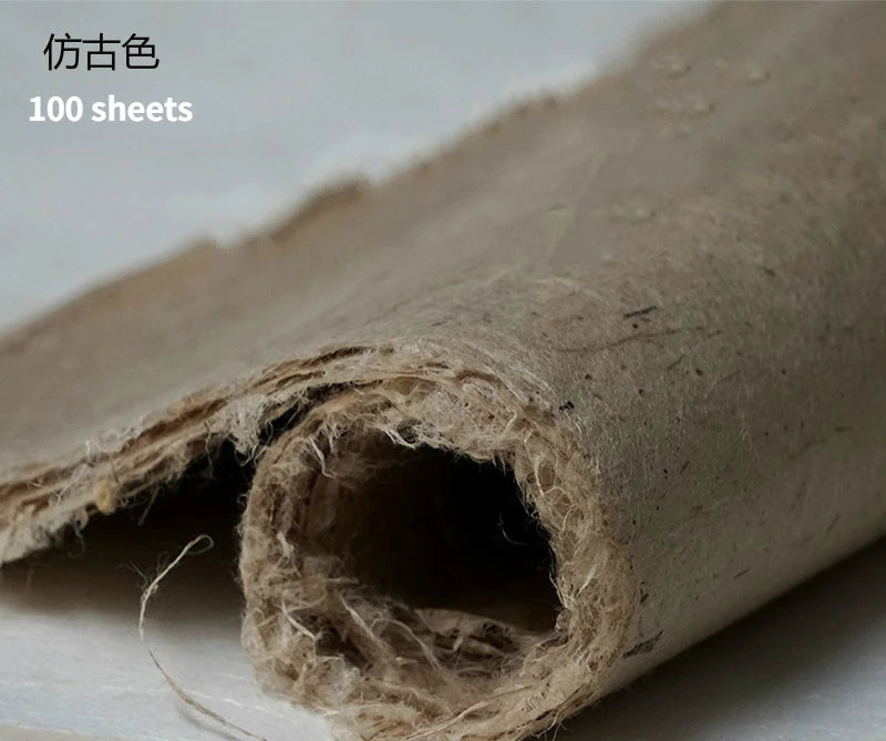 Yaozhai papier de coton fait à la main papier de mûrier rétro papier brut Xuan peinture à moitié mûre papier de calligraphie Yunlong Fiber papier de riz