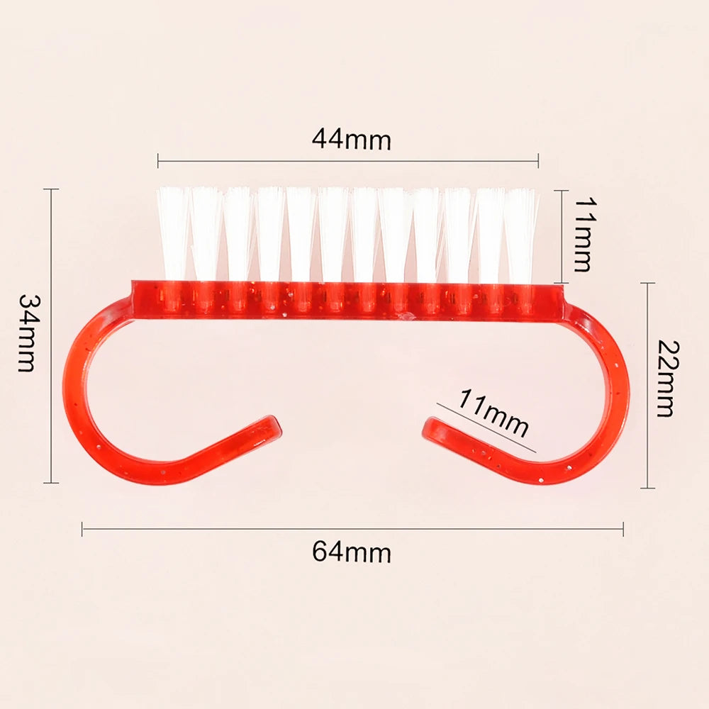 Brosse à ongles en plastique Transparent, couleur, propre, accessoires pour ongles, élimine la poussière, poudre acrylique, outils de manucure et de pédicure, 10 pièces