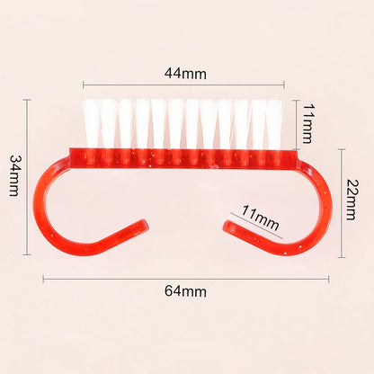 Brosse à ongles en plastique Transparent, couleur, propre, accessoires pour ongles, élimine la poussière, poudre acrylique, outils de manucure et de pédicure, 10 pièces