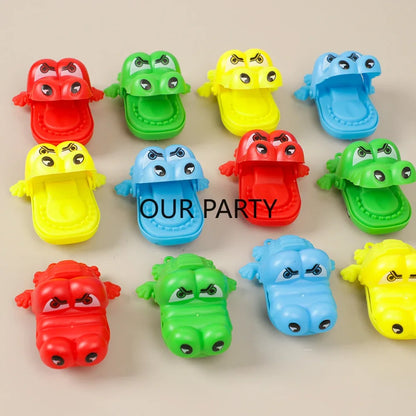 Mini Crocodile mordant coloré, 8 pièces,