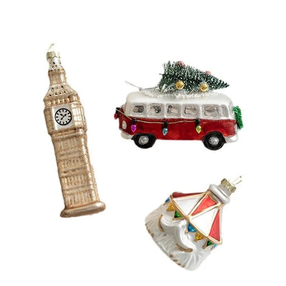 Ornement de noël en verre, décorations de joyeux noël pour la maison, ornement d'arbre de noël 2024, cadeau pour enfants, bonne année 2025