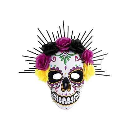 Masque du jour des morts mexicains d'halloween, masque complet pour les yeux, masque de fête d'halloween, couvre-chef, masque de crâne tridimensionnel, carnaval