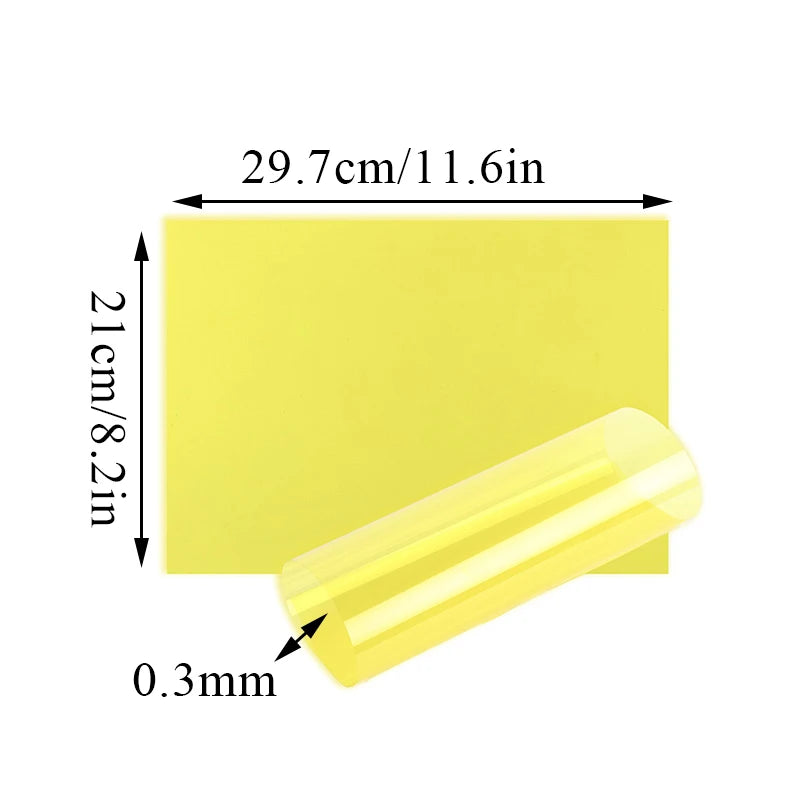 Feuille de plastique transparente A4, acétate PVC, filtre de lumière colorée,