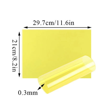 Feuille de plastique transparente A4, acétate PVC, filtre de lumière colorée,
