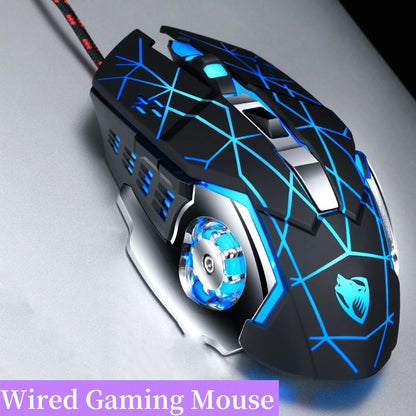 Souris de jeu sans fil 6 touches Rétroéclairage RVB Souris de jeu Bluetooth 2.4G Connexion USB Double mode Batterie rechargeable 3 niveaux DPI T-WOLF Q13 Clic silencieux Conception ergonomique