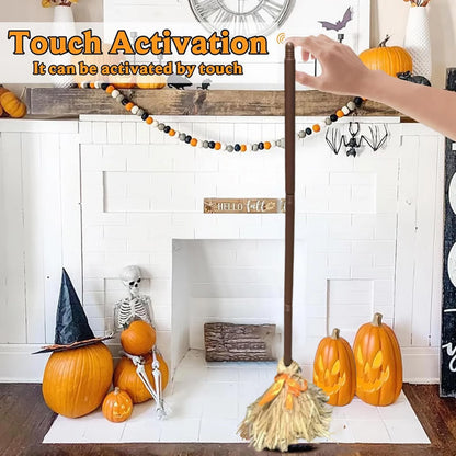 Balai flottant activé par le son d'Halloween Balai de sorcière activé par contact Balai de sorcière flottant pour la décoration de fête Danse hantée