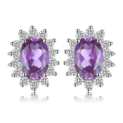 JewelryPalace – boucles d'oreilles en argent Sterling 925, saphir bleu, rubis, améthyste naturelle, grenat, péridot, topaze,