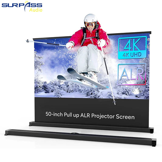 Écran de projecteur Portable de 50 pouces, écran de Projection de table avec support, montre de film pour le Camping en plein air et le bureau