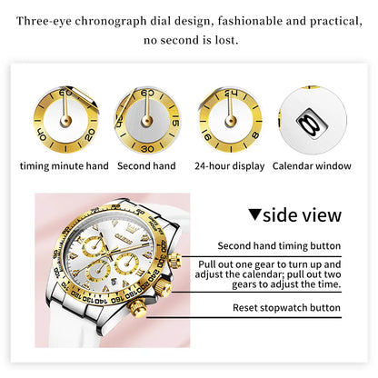OLEVS 5618  montre de luxe Original Quartz femmes montre Silicone étanche montre calendrier chronographe