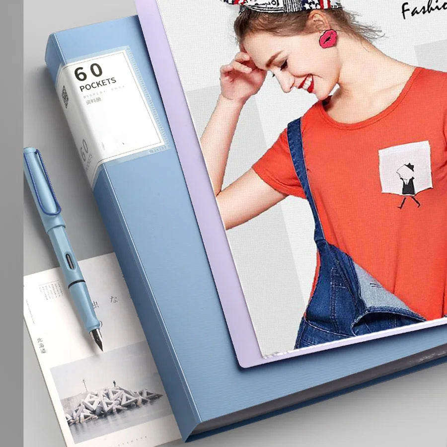 PORTE VUES A4 Durable à 60 poches, haute transparence et étanche,