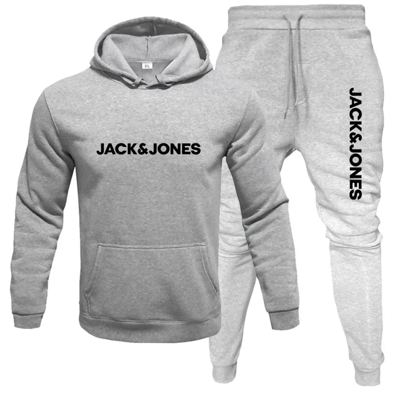 Ensemble à capuche automne/hiver 2025 pour hommes, ensemble à capuche + pantalon de survêtement en laine à la mode pour vêtements de sport, ensemble de vêtements de sport de course décontractés