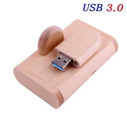 JASTER USB 3.0  haute vitesse boîte en bois Logo personnel clé USB  8GB 16GB 32GB 64GB
