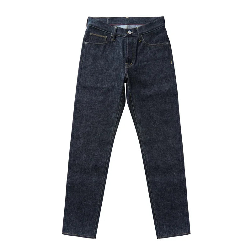 SAUCE ORIGIN 1A915-AG jean homme lisière Denim jean pour homme bouton argenté coupe conique fait à la main 15 Oz