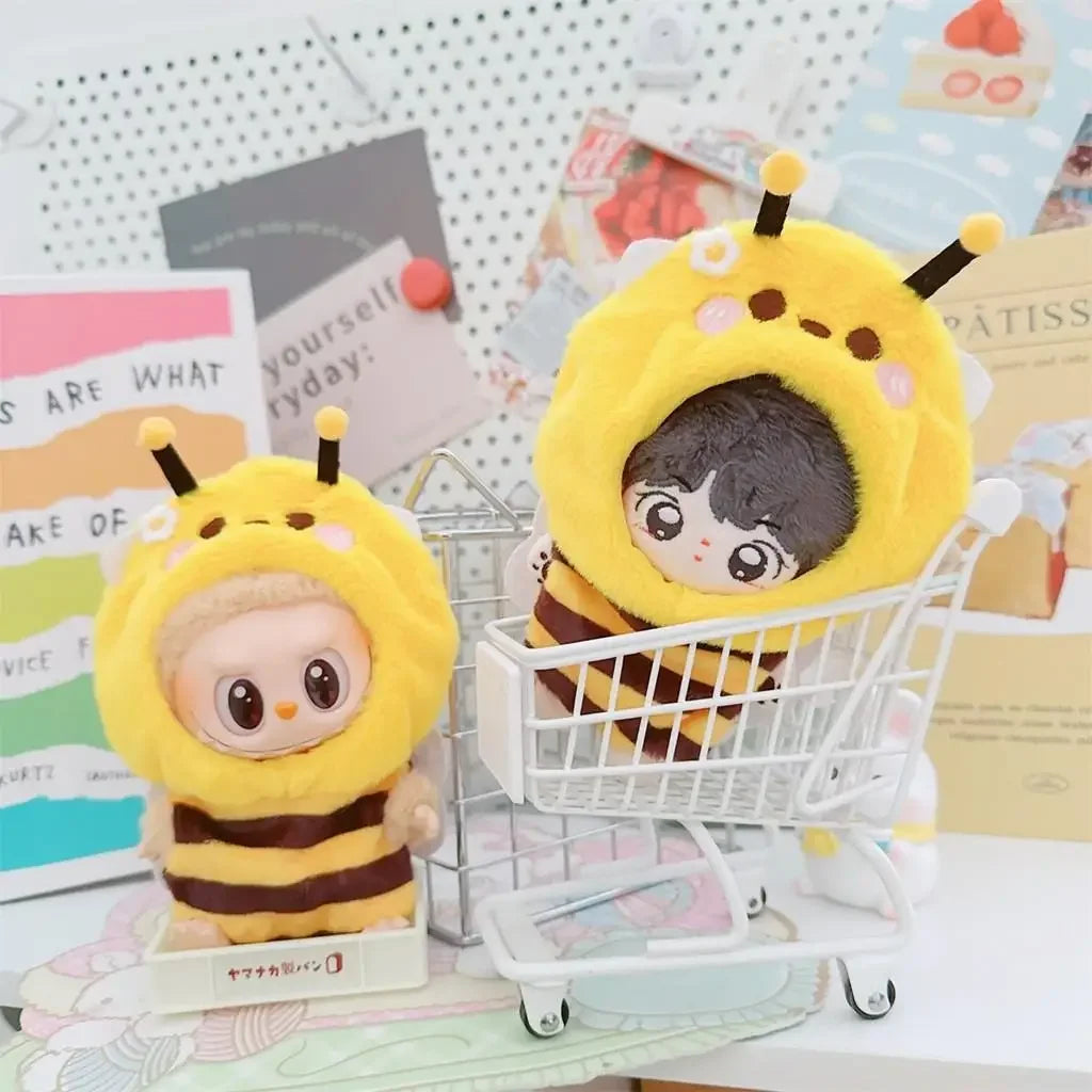 Tenue de fête assise labubu V1 V2 de 17cm, vêtements en vinyle, poupée petite abeille, onesie, poupées mignonnes, accessoires de décoration