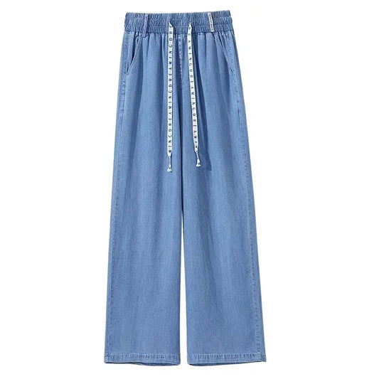 Jean Baggy bleu pour femmes, Streetwear, taille haute, doux, agréable, Cool, petit ami, jambes larges, nouvelle mode