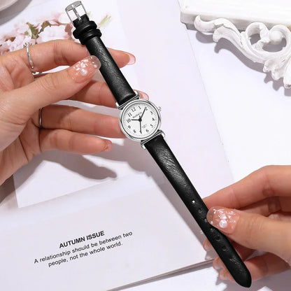 Femmes montres Vintage petit cadran montre bracelet en cuir doux décontracté dames Quartz horloge montres