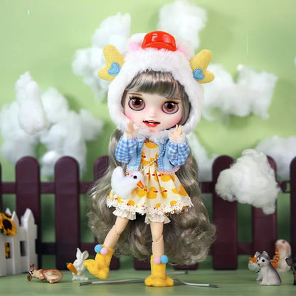 Vêtements kimono de poupée Blyth faits à la main, vêtements de poupée Blyth OB22 24, oreilles de lapin, robe de princesse pour Ymy Licca Azones Ob24 Ob27 Fr