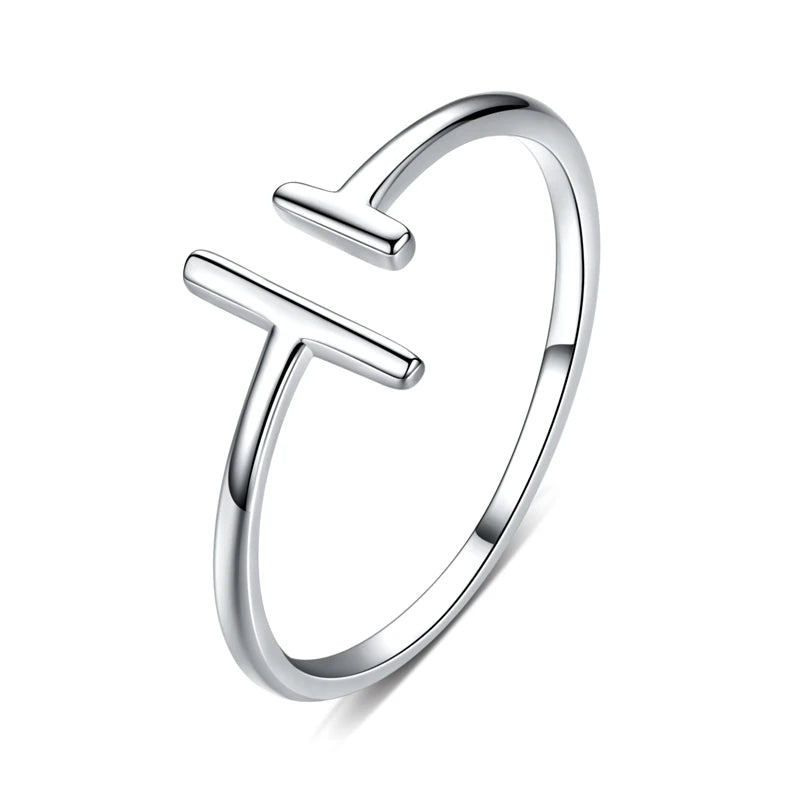 WOSTU-Bagues ajustables en argent regardé 925 pour femme, bijoux originaux empilables, taille ouverte
