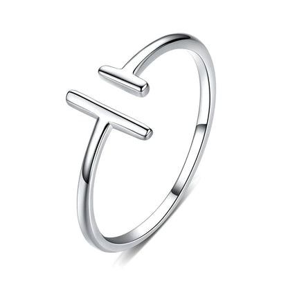 WOSTU-Bagues ajustables en argent regardé 925 pour femme, bijoux originaux empilables, taille ouverte